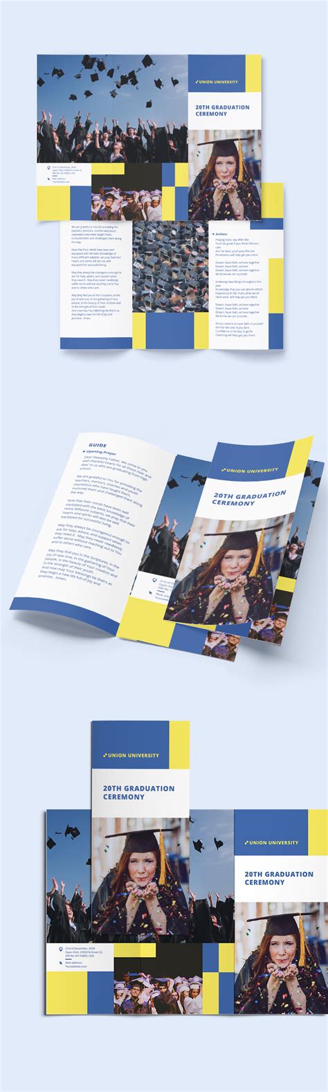 Elegant Graduation Ceremony Bi Fold Brochure Template Word Apple