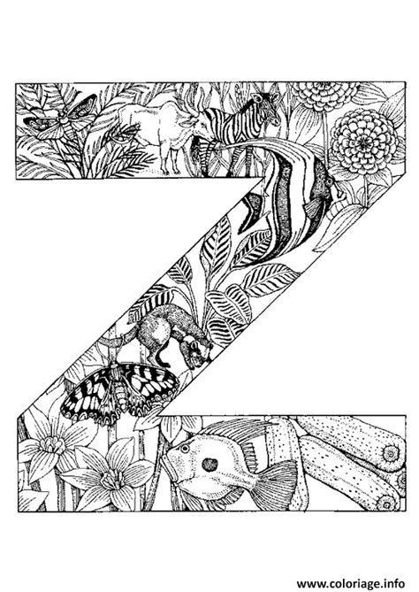 Coloriage Lettre Z Alphabet Animaux JeColorie