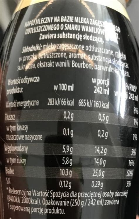 protein napój mleczny Vitanella kalorie kJ a nutriční hodnoty