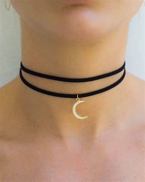 Meridian Avenue Crescent Moon Choker Necklace Online Jewelry Boutique