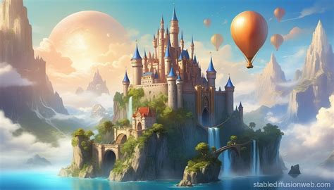 Floating Island Castle Stable Diffusion Online