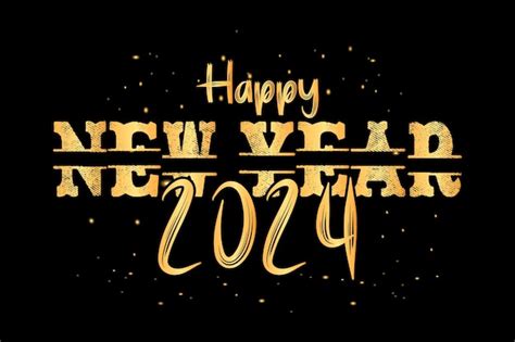 Premium Vector Happy New Year Black And Gold Vector Calligraphy Banner