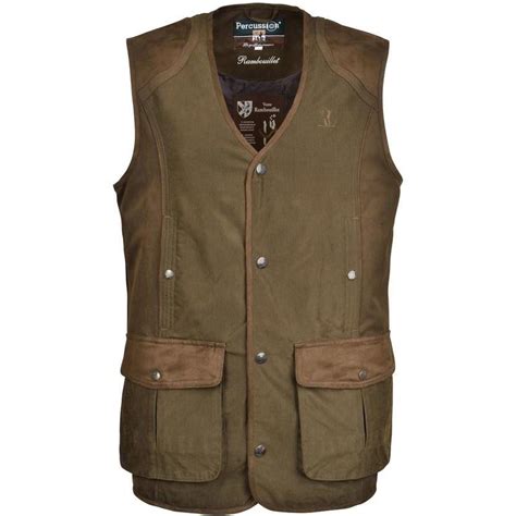 GILET CHASSE HOMME PERCUSSION RAMBOUILLET KAKI