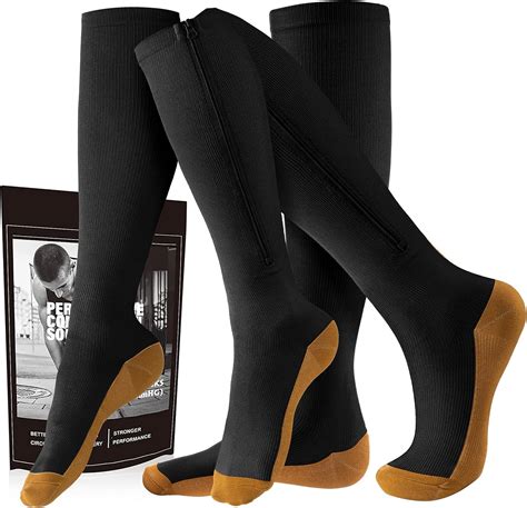 Amazon Cerpite Zipper Compression Socks Men Women 2 Pairs Of