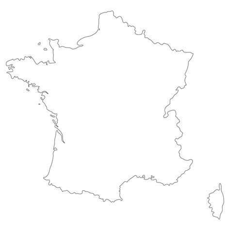 France map. French map. Outline on white background 20250334 Vector Art ...