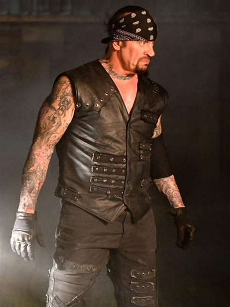 The Undertaker Boneyard Match Black Leather Vest - New American Jackets