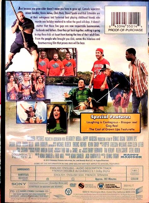 Dvd Grown Ups Dvd Adam Sandler Kevin James David Spade Rob Schneider 43396350144 Ebay