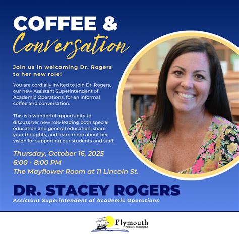 Plymouth - Coffee & Conversation: Join us in welcoming Dr. Stacey