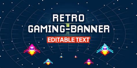 Premium Vector | Retro gaming banner template