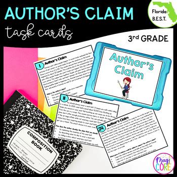 Author S Claim Task Cards Rd Grade Fl Best Ela R By Magicore