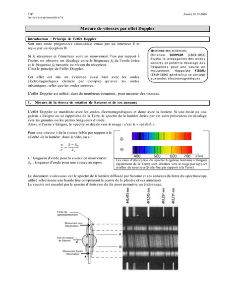 Mesure De Vitesses Par Effet Doppler