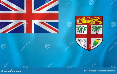 Flag of Fiji. Vector Drawing Stock Vector - Illustration of icon ...