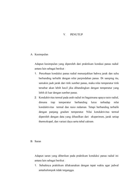 Iiiii Penutup Laporan Praktikum Radial V PENUTUP A Kesimpulan