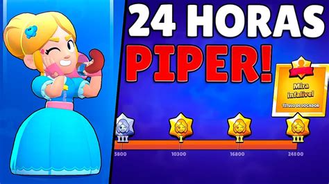 Passei 24 Horas Jogando De Piper No Brawl Stars E YouTube