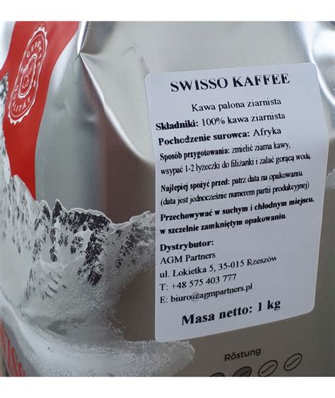 Kawa Ziarnista Swisso Kaffee Espresso Arabica Kg