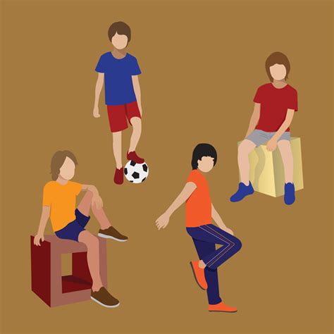 Little boys doing different activities 24660832 Vector Art at Vecteezy