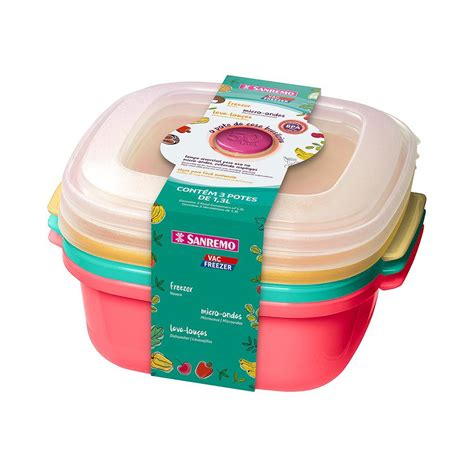 Conjunto Potes Sanremo Vac Freezer Ml Shopee Brasil