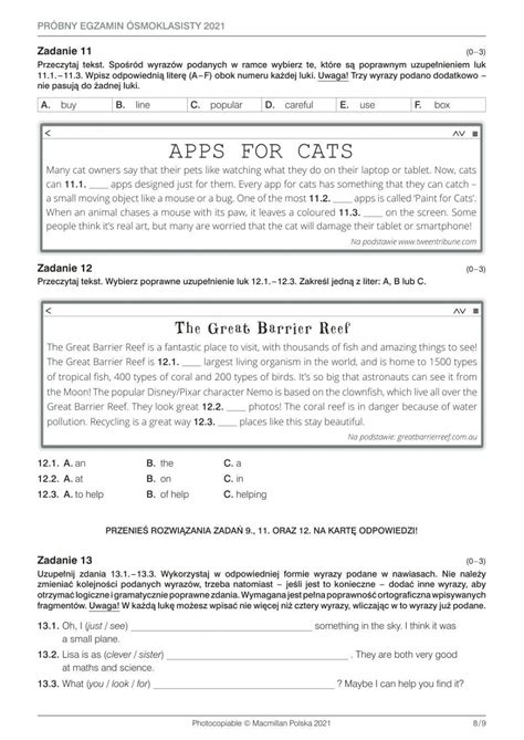 Macmillan egzamin próbny worksheet | Live Worksheets