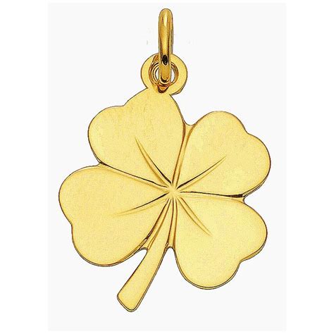 AA004 Pendentif trèfle à 4 feuilles en or massif 375 1000