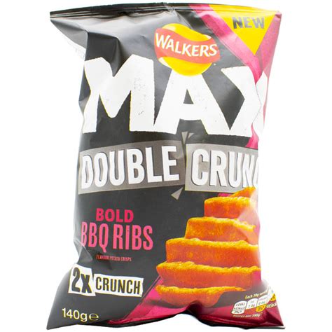 Walkers Max Double Crunch BBQ Ribs 140g, 140G from Walkers | Motatos