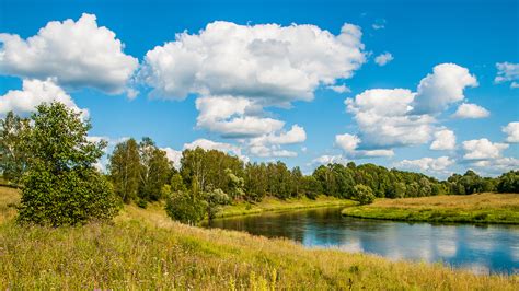 Fondos De Pantalla X Rusia R Os Cielo Moscow River Hierba Nube