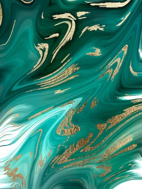 Textura De Fondo Abstracto De M Rmol Verde Y Oro Vector Premium