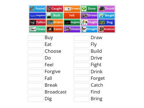 Irregular Verbs List 2 Past Participle Une Las Parejas