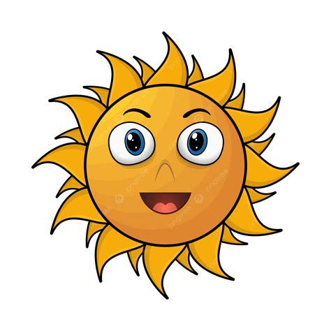 Vector Illustration Of Yellow Sun Clip Art Sun Cute Cartoon Png And