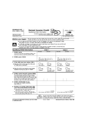 Form Schedule Eic Earned Income Credit Fill And Sign