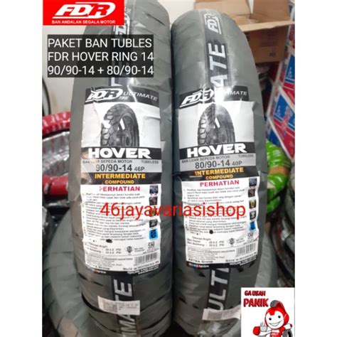 Jual PAKET BAN LUAR TUBLES FDR HOVER RING 14 UKURAN 90 90 14 80 90 14