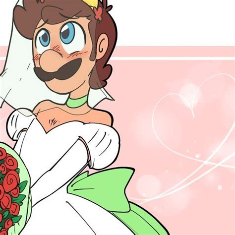 a cartoon bride holding a bouquet of roses