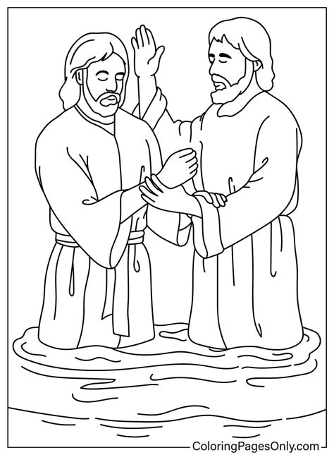 Jesus Is Baptized Coloring Page Free Printable Coloring Pages