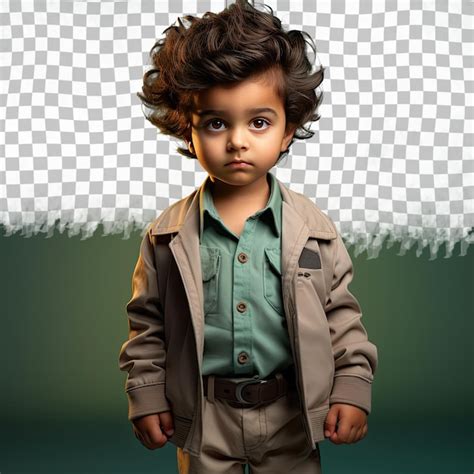 Premium Psd A Calm Child Boy With Wavy Hair From The South Asian