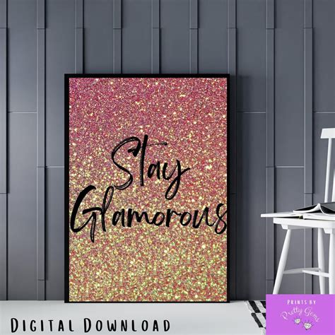 Pink Glitter, Inspirational Quotes, Motivational Wall Art, Stay ...