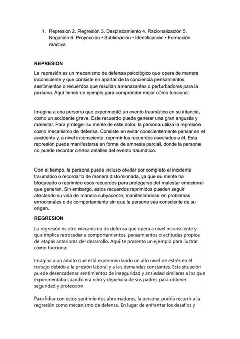 mecanismos de defensa en psicología psicoanalitica PDF