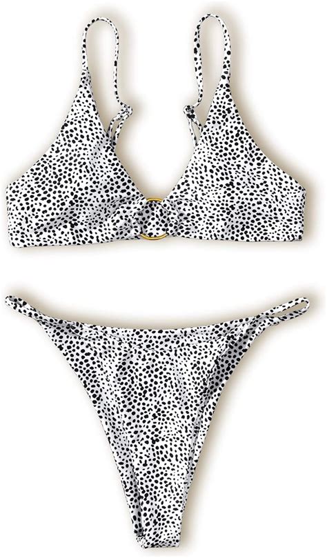 Bikini Set F R Damen Mit Ringen Geriffelt Hoher Schnitt