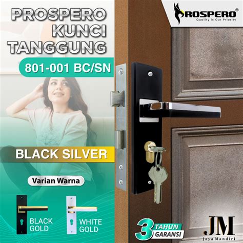 Jual Prospero Kunci Tanggung Black Nikel Kunci Pintu Rumah Set Komplit