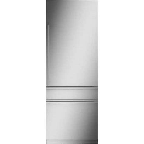 Ge 30 In 14 5 Cu Ft Bottom Freezer Refrigerator In Stainless Steel Zic303nppii The Home Depot