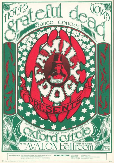 Grateful Dead Vintage Concert Poster from Avalon Ballroom, Nov 4, 1966 ...