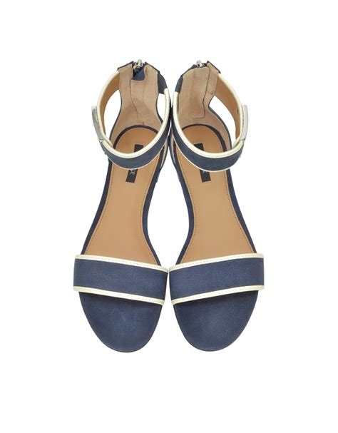 Blue And White Sandals