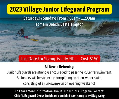 Junior Lifeguard Program - East Hampton Village