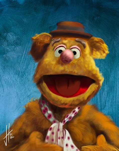 Fozzie Bear Portrait Print The Muppets Etsy