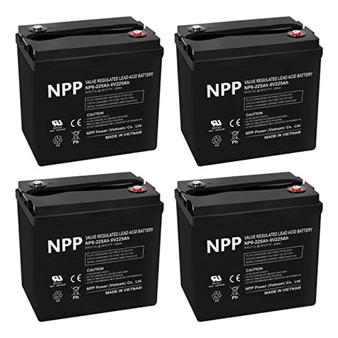 NPP NP6 225Ah T16 4Pcs 6V 225Ah Deep Cycle SLA AGM Battery Perfect