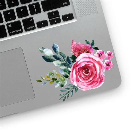 Vintage Watercolor Flowers Floral Laptop Sticker Macbook Sticker Decal