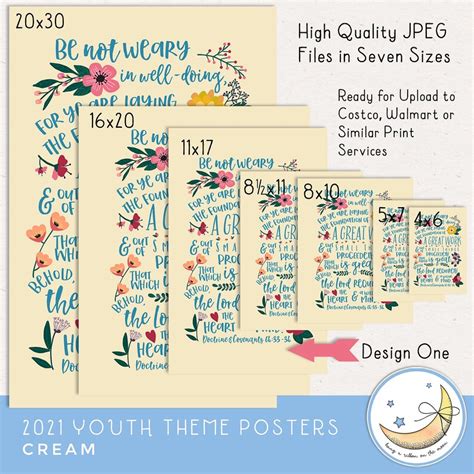 Lds Youth Theme 2021 Posters 425x55 4x6 5x7 8x10 Etsy