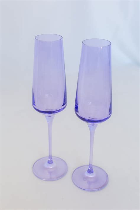 Estelle Colored Champagne Flute Set Of 2 {lavender} Estelle Colored Glass