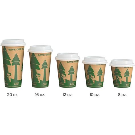 EcoChoice Oz Kraft Tree Print Hot Cup And Lid Pack