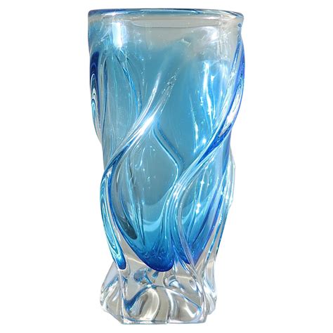 Blue And Multi Color Swirl Glass Murano Venetian Vase Italy 1970s For Sale At 1stdibs