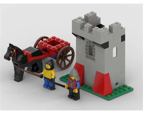 Lego Set 6040 1 B1 Bastion And Chariot 1984 Castle Lion Knights