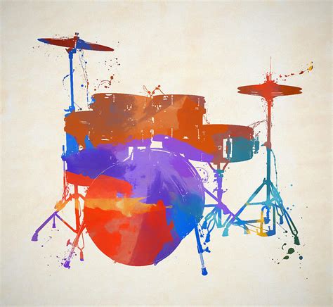 Drum Set Color Splash Painting Painting By Dan Sproul Fine Art America